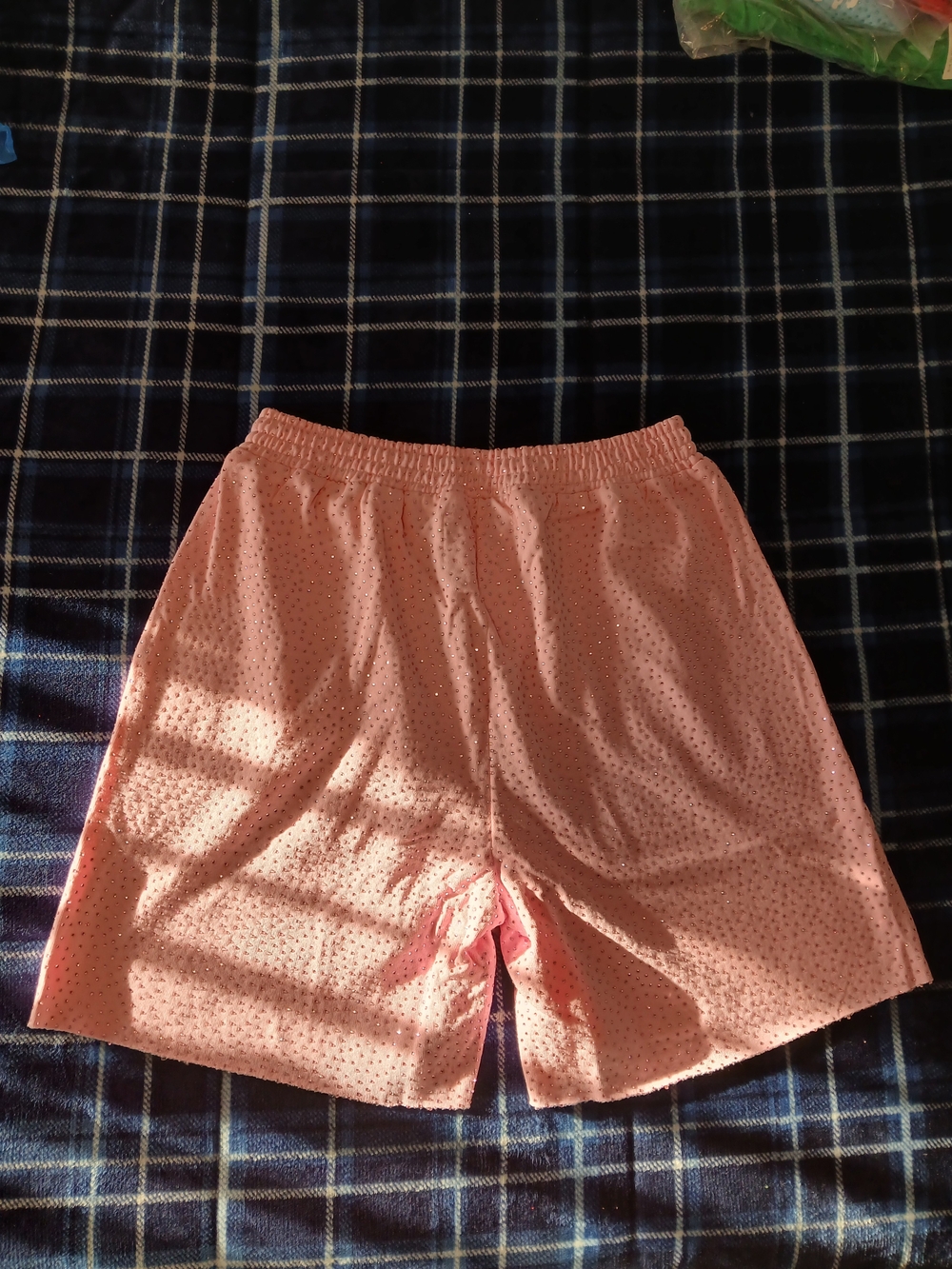 Sp5der Pink Rhinestone Shorts - Picture 5 of 5